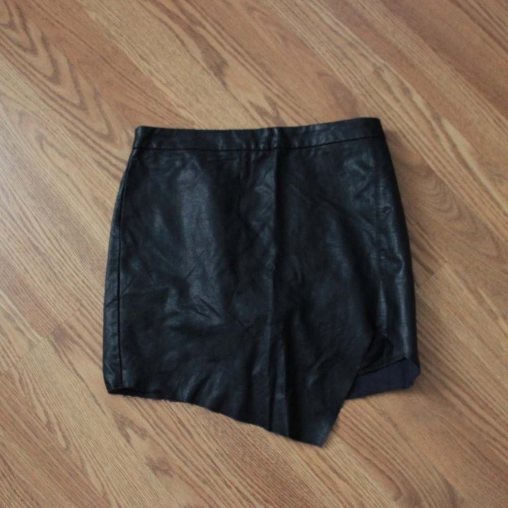 Vegan Leather Asymmetrical skirt
